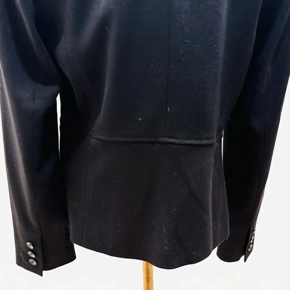 CHARTER CLUB Women Long Sleeve Button Down Collared Black Career Jacket Size 6 - Picture 9 of 13